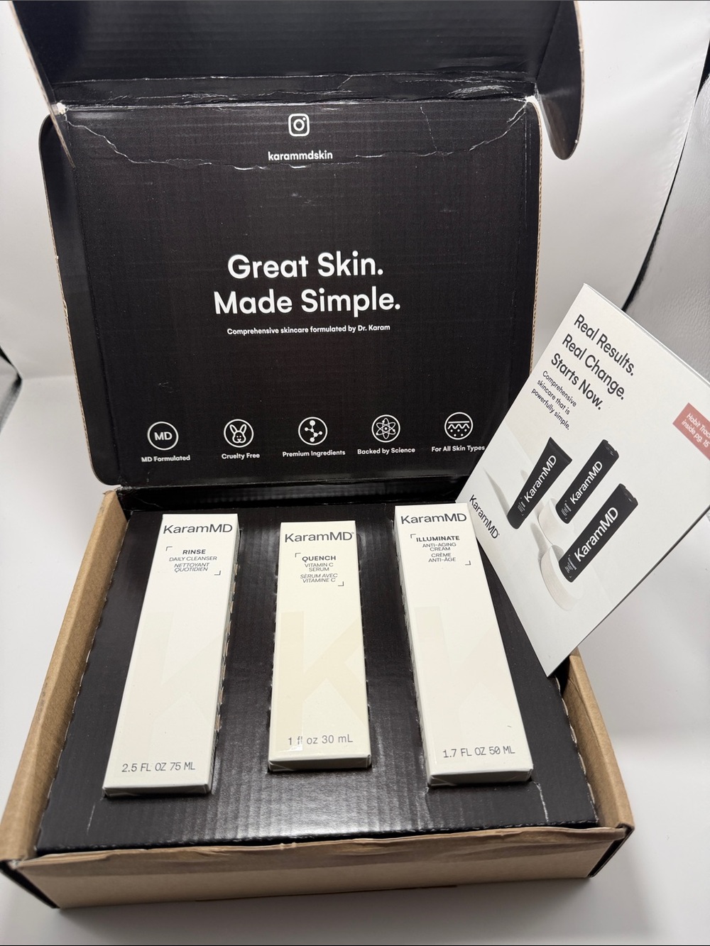 KaramMD Trifecta 3-Step Anti-Aging Skincare Set New